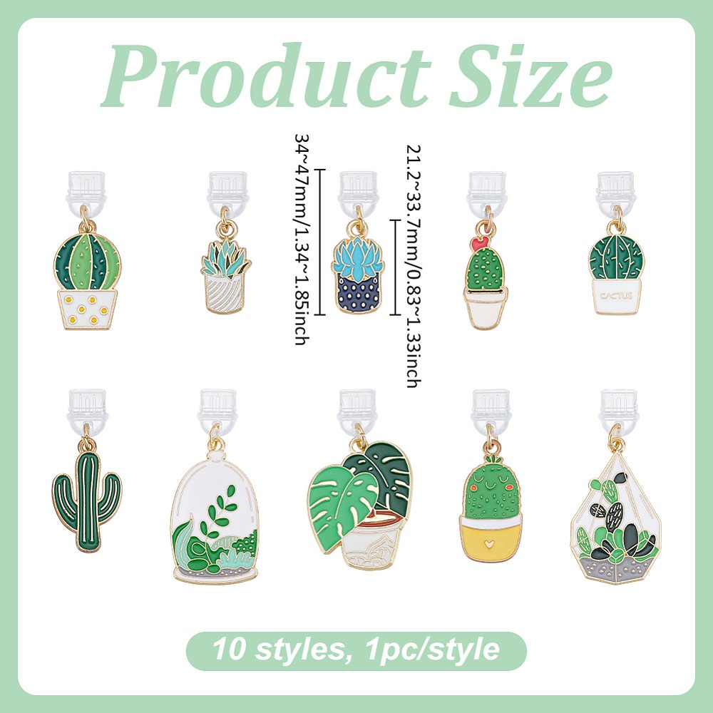 10Pcs 10 Styles PVC Mobile Dus - огляд і ціна Cactus Mix Pot