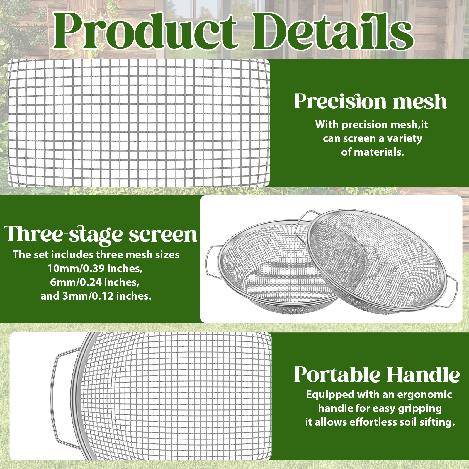 3Pcs Gardening Soil Sifter 3/6 - огляд і ціна Plant Parent Tools